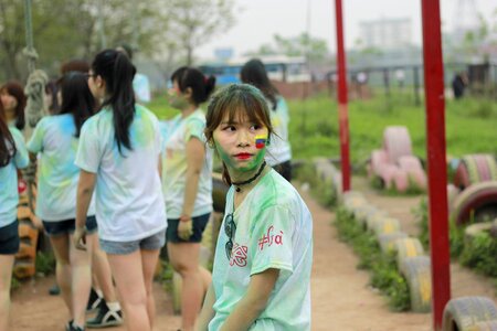 Throwing powder humor student viet nam photo