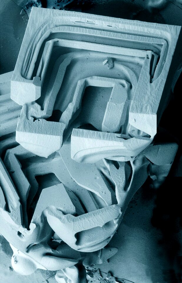 Snow microscope enlargement