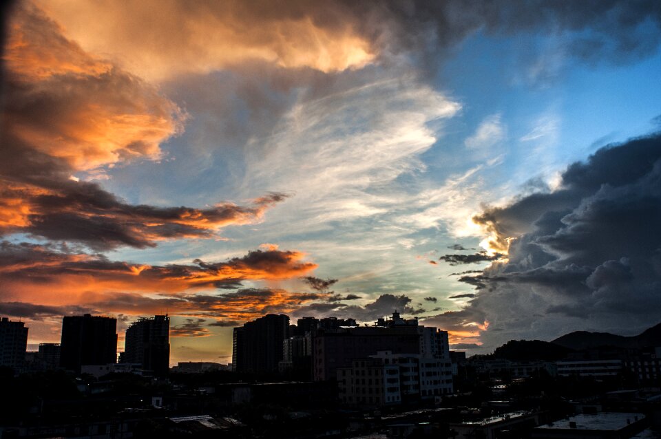 Sky silhouette rain sunny