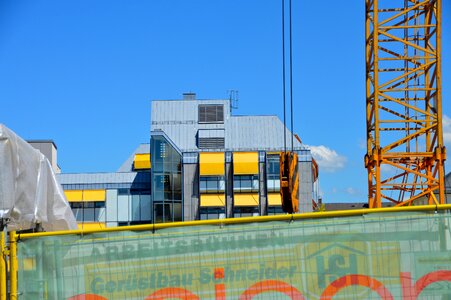 Crane scaffolding building construction photo