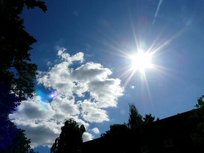 Blue rays sunbeam photo