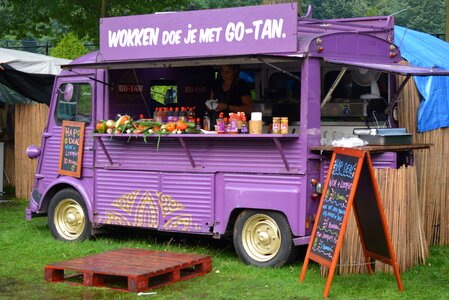 Purple woks food photo