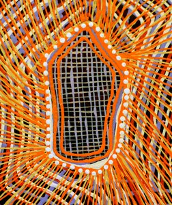Line art bright aboriginal art