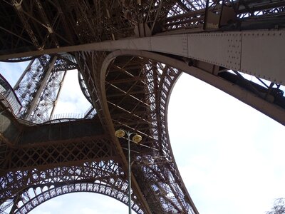 Eiffel tower paris looking up photo