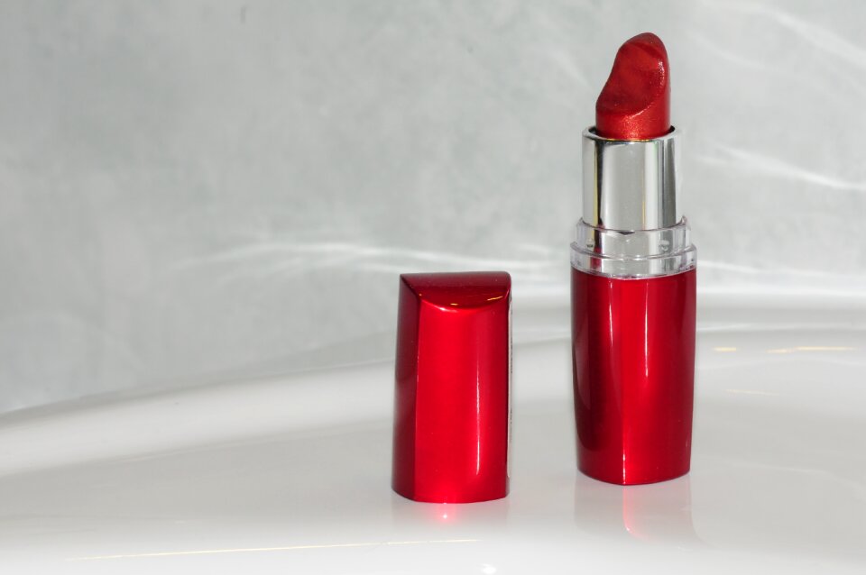 Red feminine lips