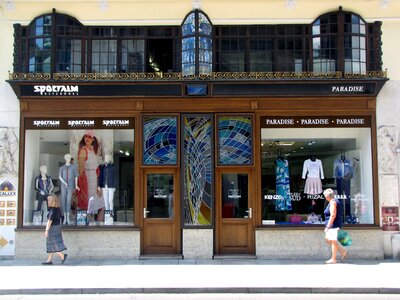 Nouveau facade symmetry shopping photo