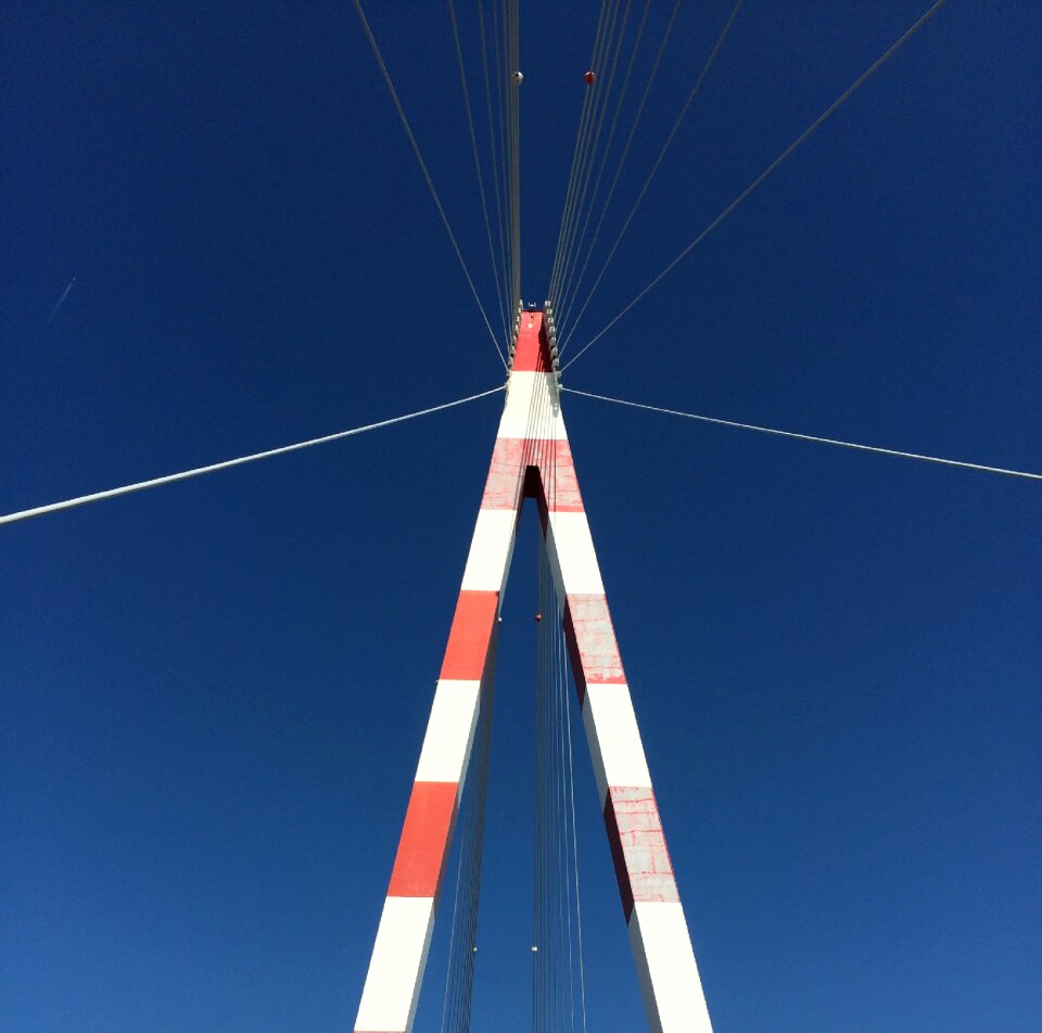 Structure red blue sky