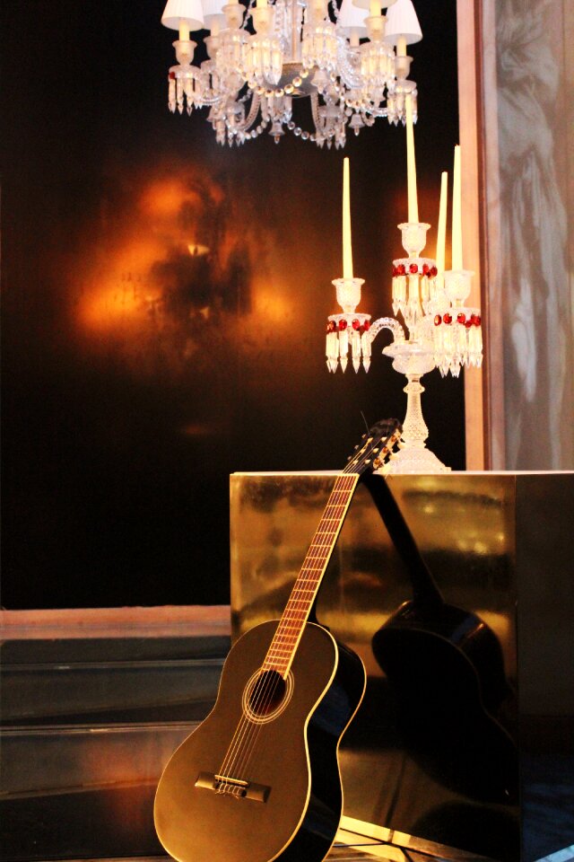 Guitar candle holder art