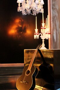 Guitar candle holder art photo