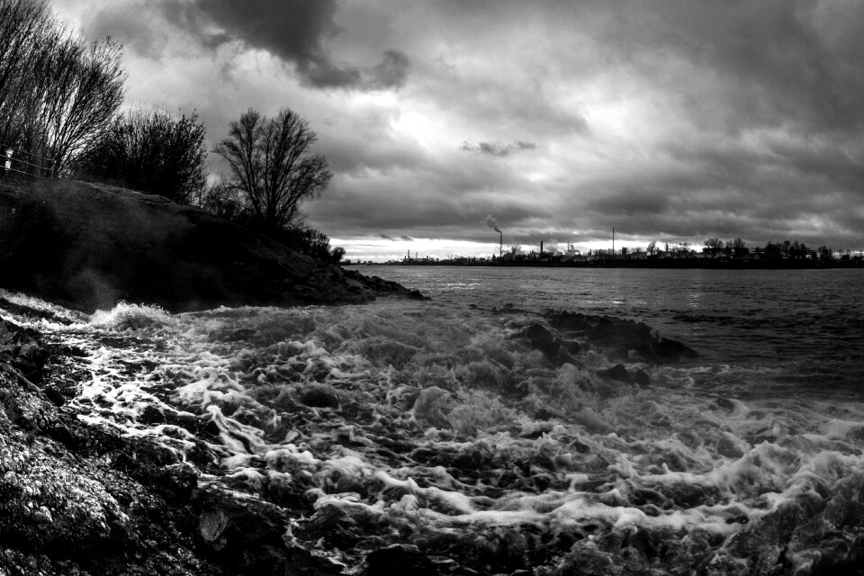 Bank clouds river landscape
