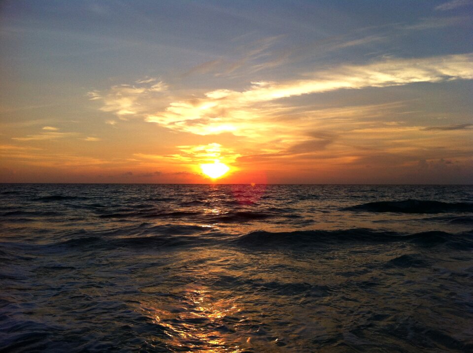 Sea sky ray of sunshine