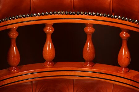 Wood and leather chair upholstery