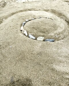 Beach sand spiral photo