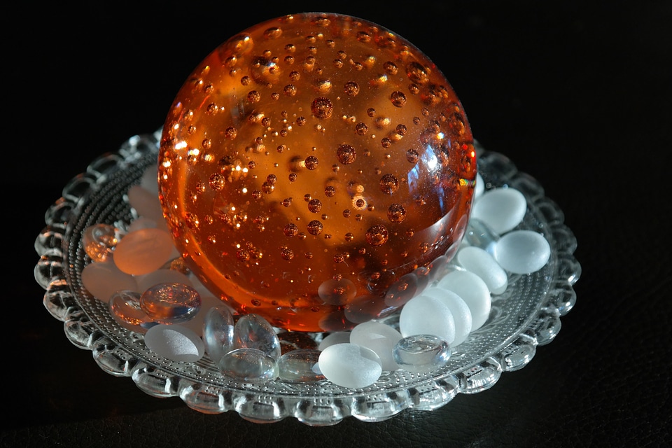 Orange decoration glass