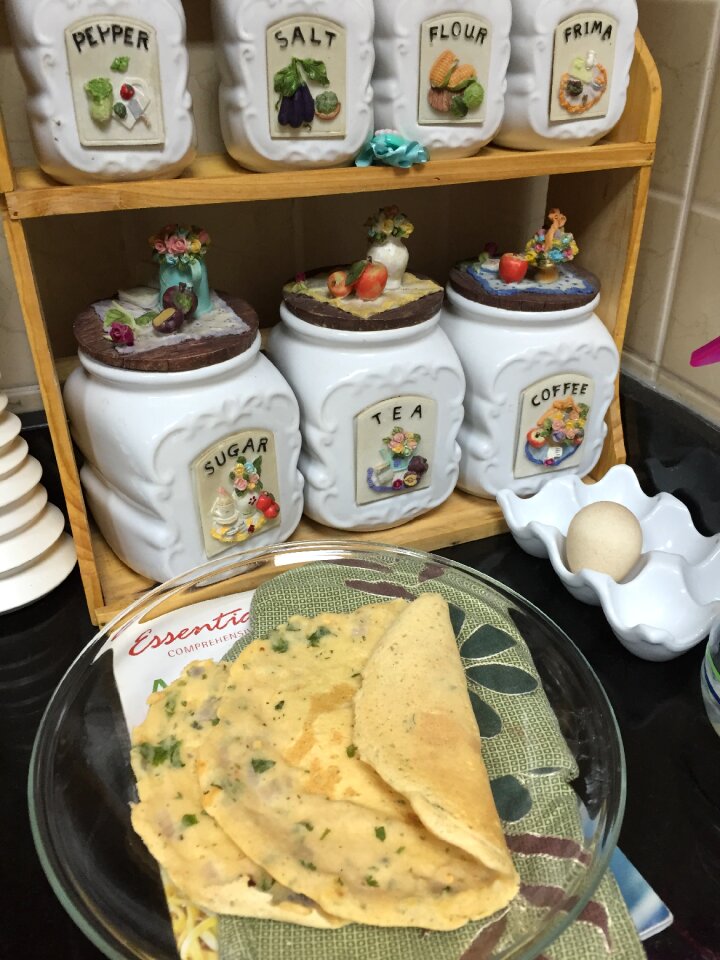 Cooking omelette breakfast
