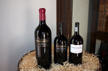 3 bottles dekoflaschen weingut weber burg