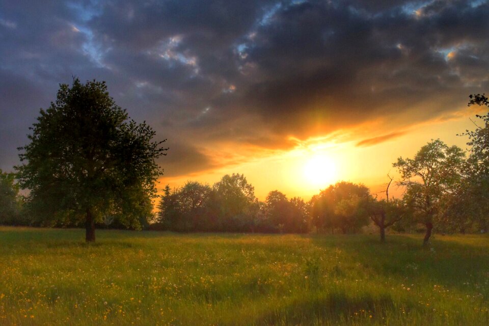 Sunset romantic evening sky