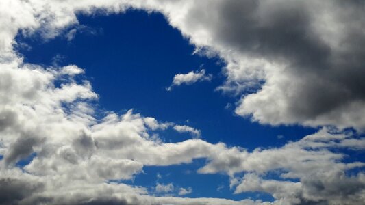 Blue sky clouds white photo