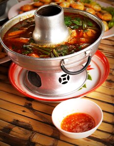 Coriander thai soup favorite thai food photo