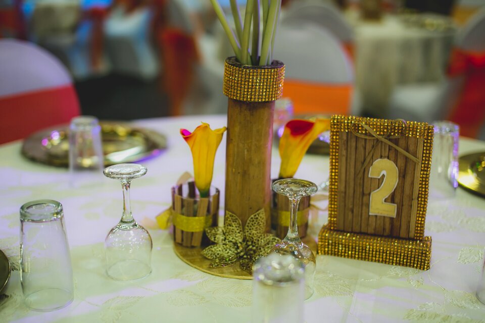 African center piece bamboo
