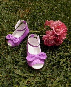 Purple shoes bow shoes little girl photo