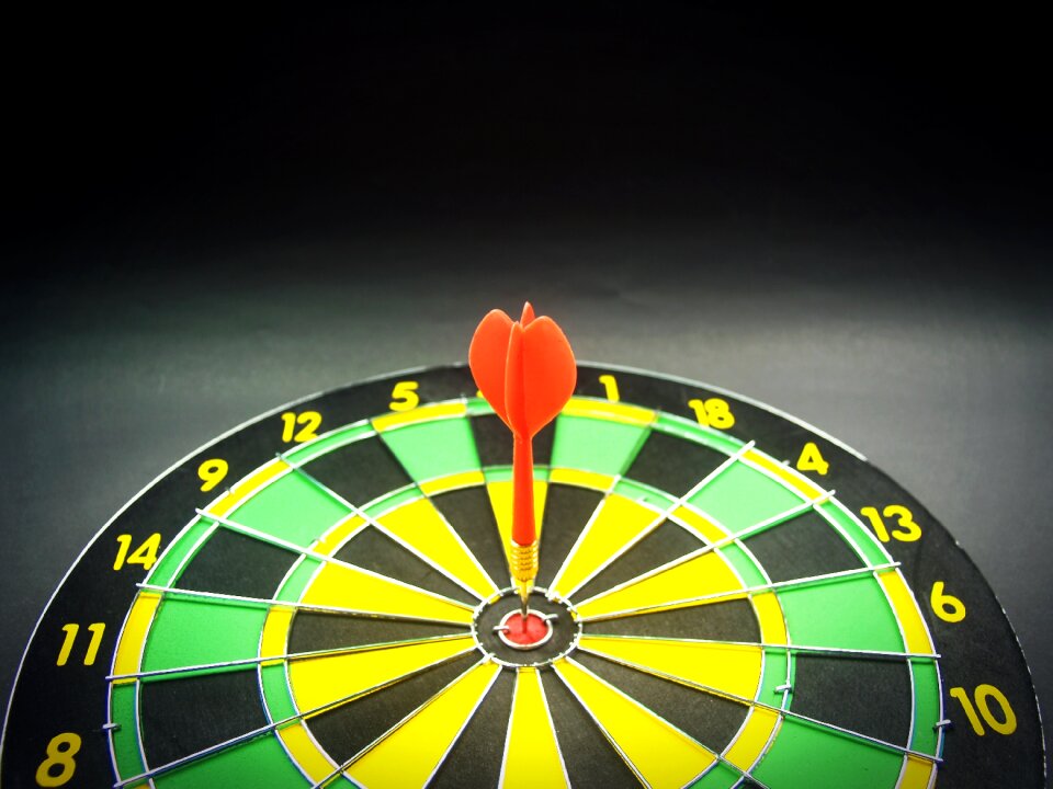 Dartboard aim focus