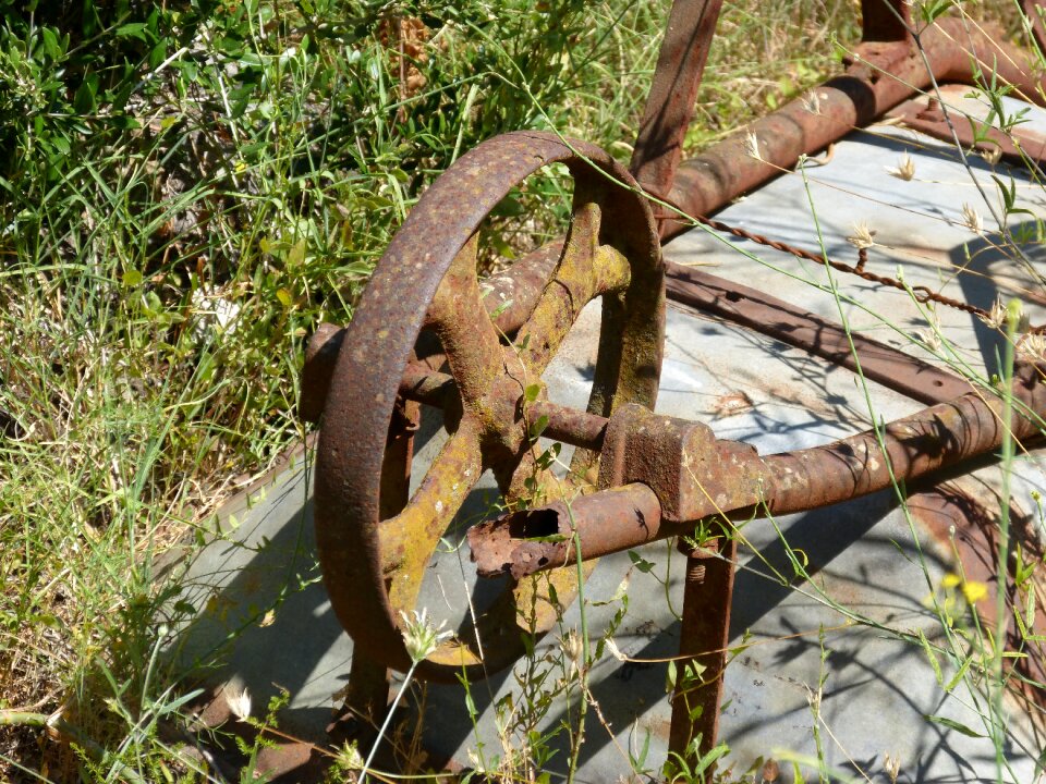 Abandoned rusty wheel