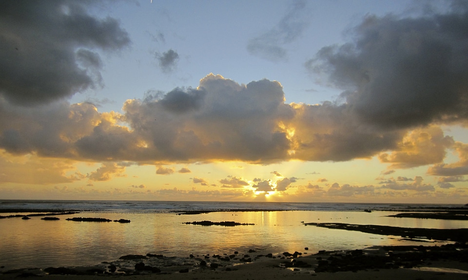 Sand sea evening