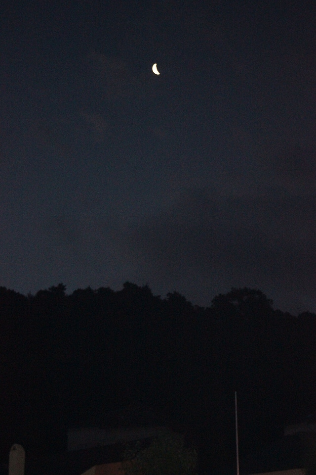 Crescent moon night sky