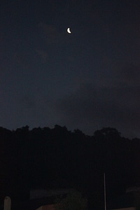 Crescent moon night sky photo