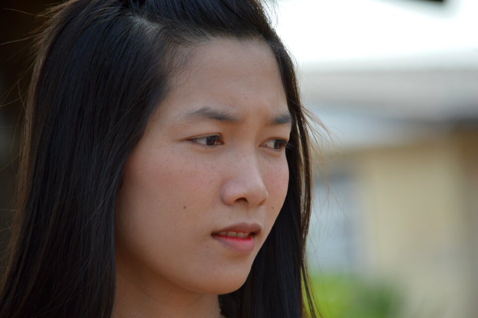 Face human long hair