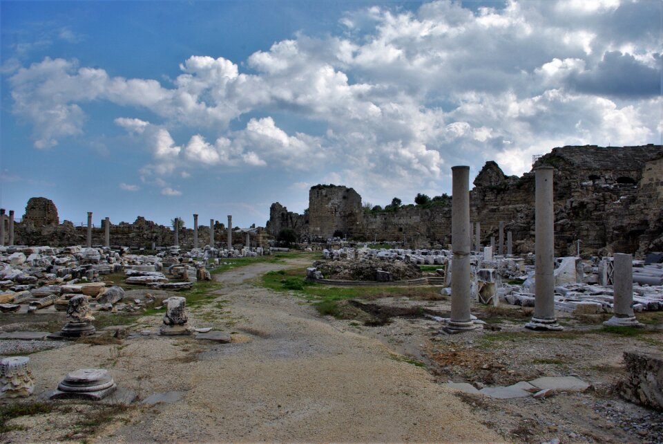 Ruins of side building antiquity