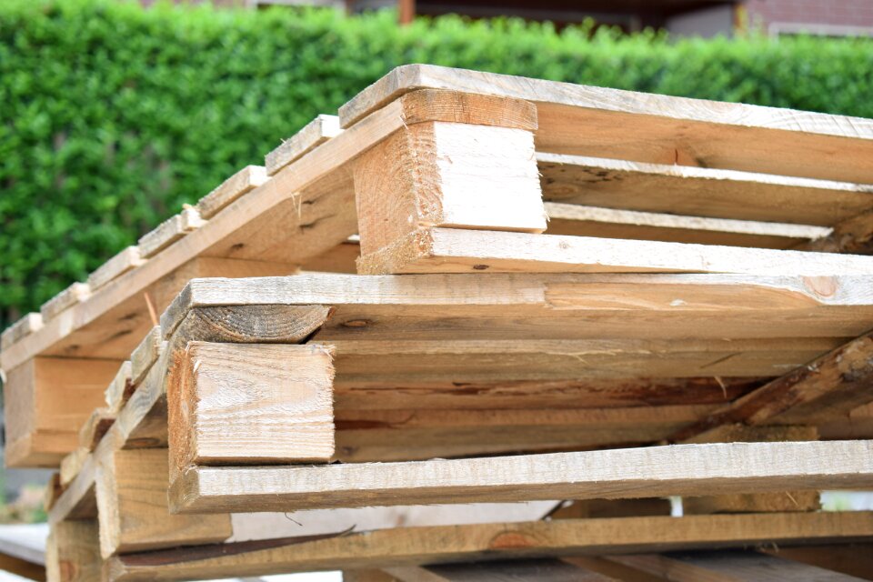 Timber euro pallets stack