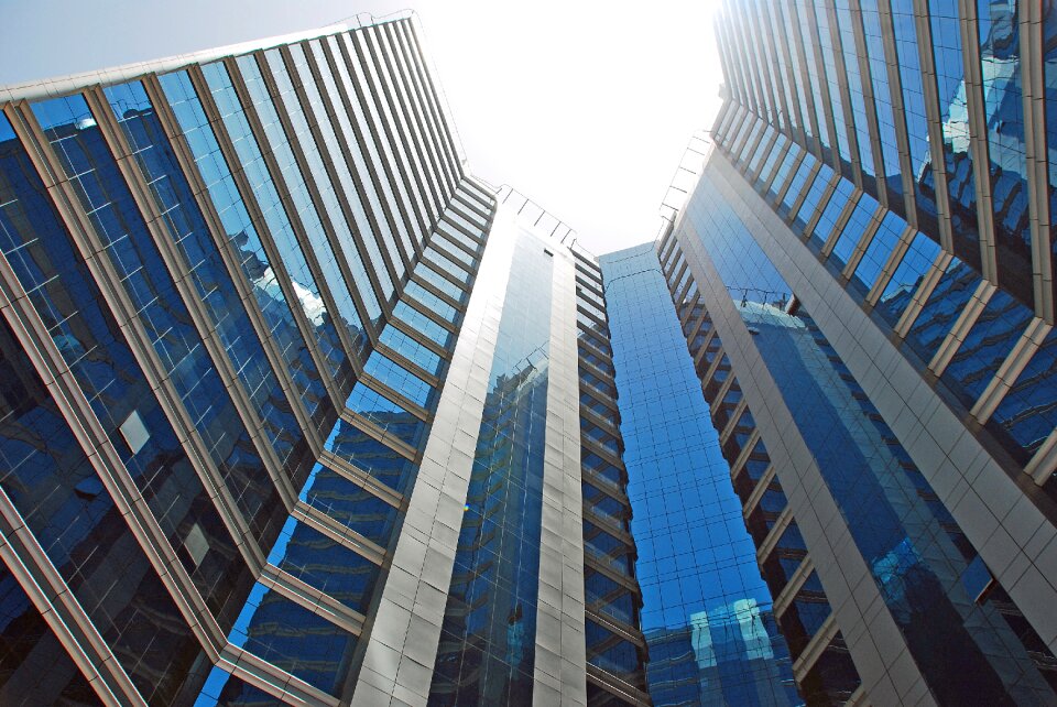 Glass facade modern architecture office building