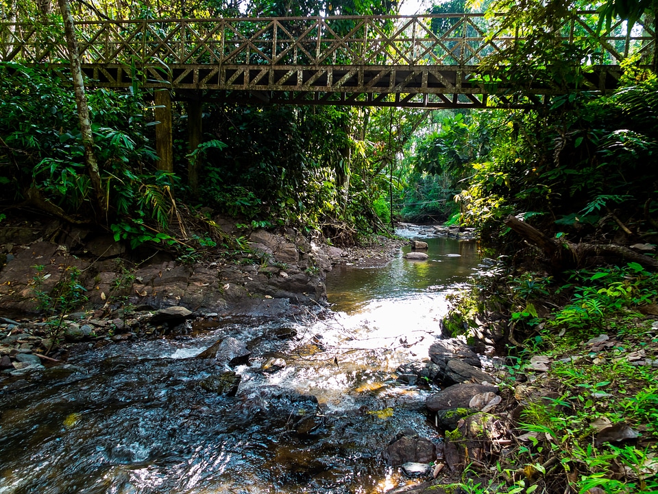 River landscape bridge north thailand
