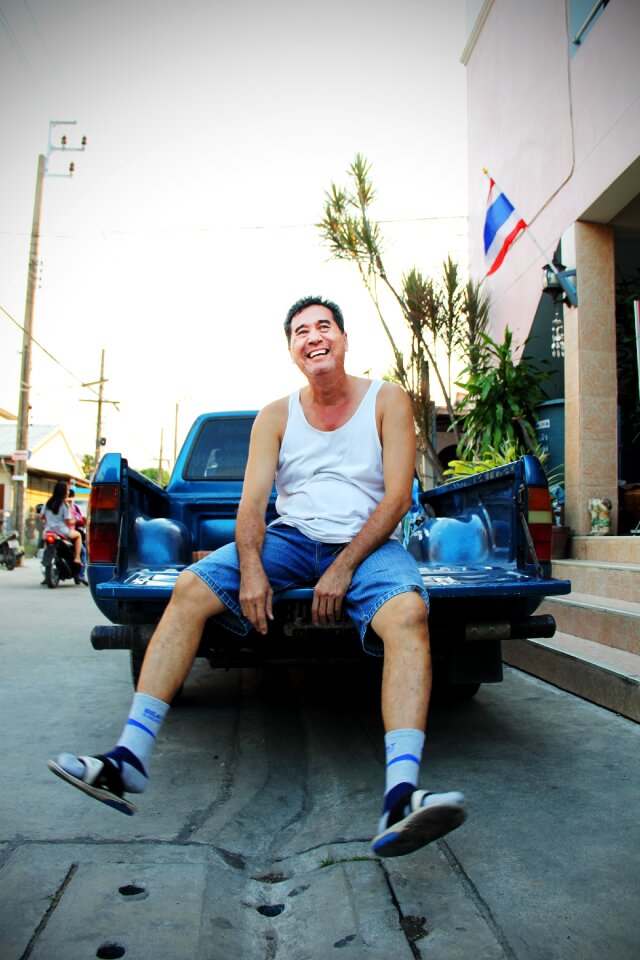 Cheerful sit joy