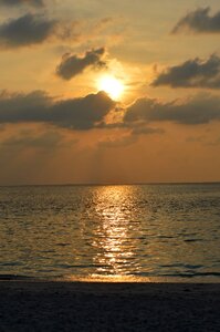 Beach sun evening sun