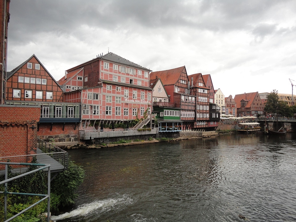 Historical houses bank bridge