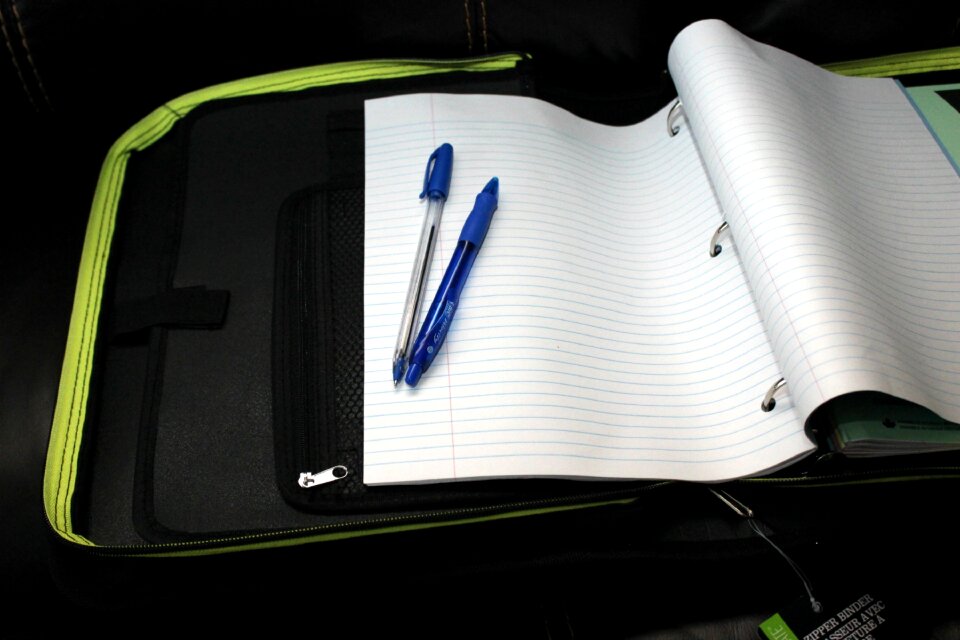 Notebook paper student