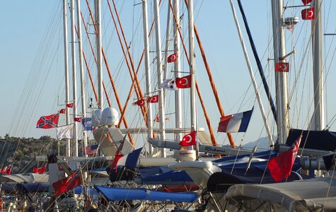 Boats flags turkey photo