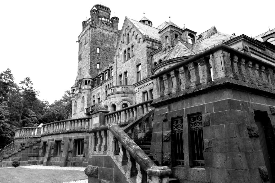Shudder black white building