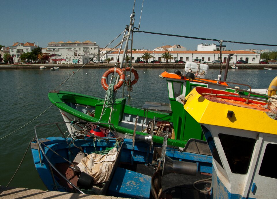 Tavira port fishing boats