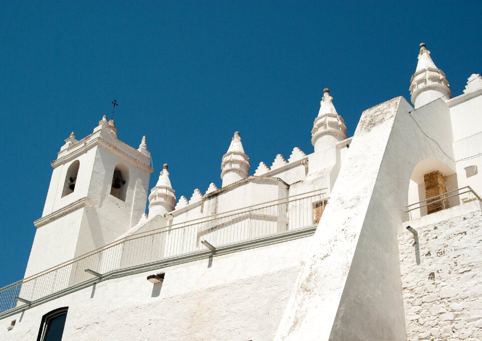 Church medieval village facades photo