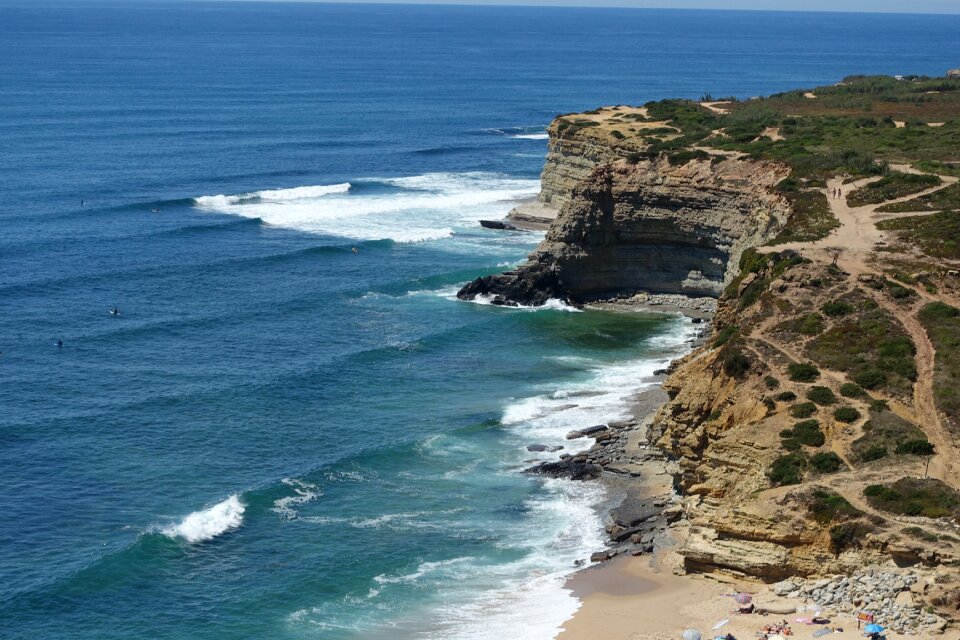 Escarpment rocks sea