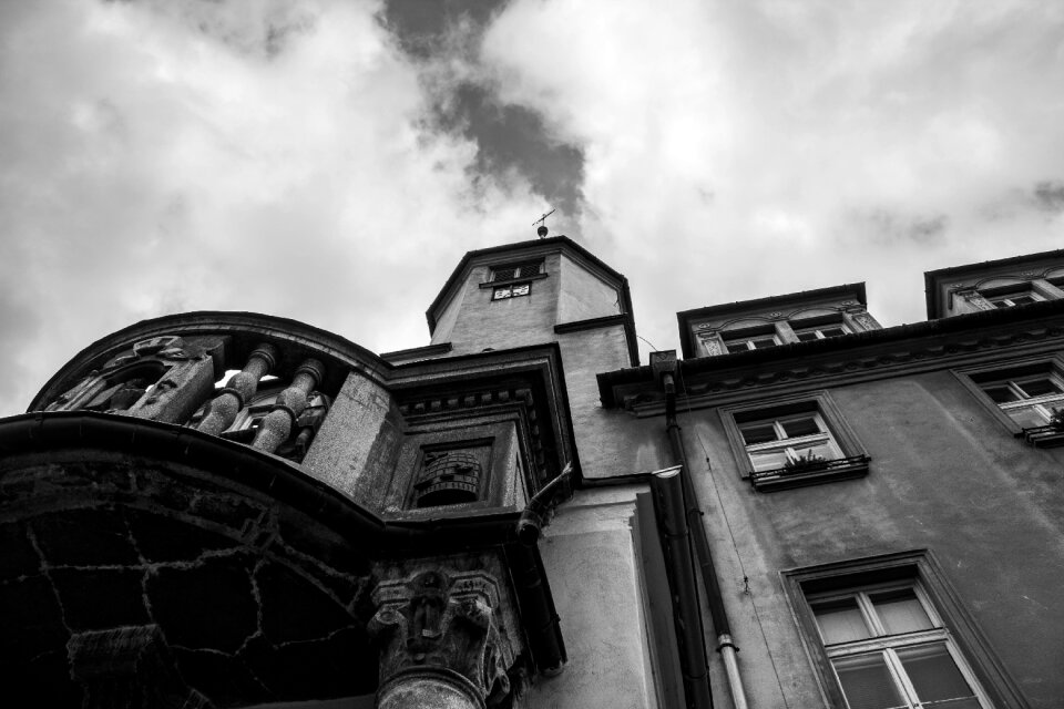 Clouds black and white sky