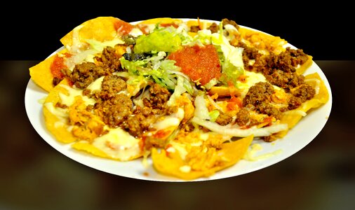 Mexican food avocado nachos photo