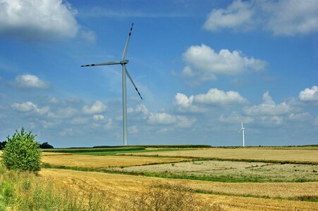 Windmill farm generator turbine photo