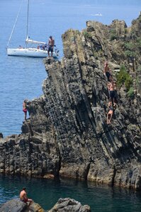 Rock jump swim photo