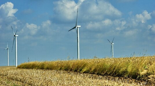 Windmill farm generator turbine photo