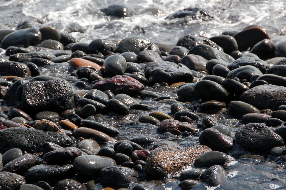 Gravel stone jeju island sea photo